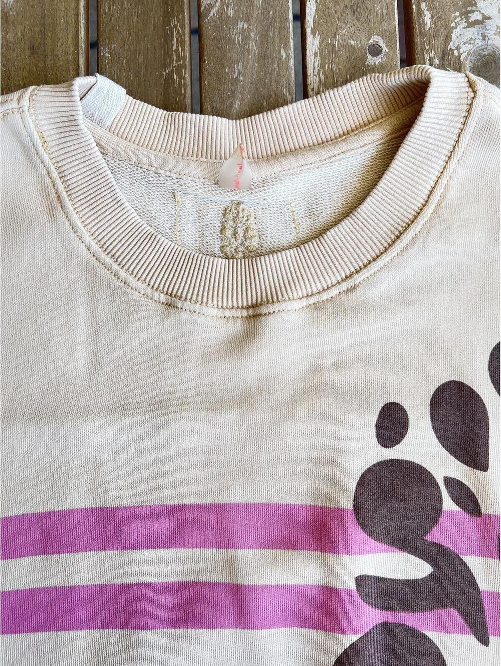 Free People All Star Buti Logo Pullover sweatshirt Pink, brown and Vanilla color - Picture 6 of 9